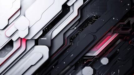 Fototapeta premium Futuristic Geometric Design with Artistic Lines and Borders in a Sleek Monochrome Color Palette