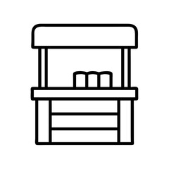 book fair booth icon, book fair booth line art - simple line art of book fair booth, perfect for book fair booth logos and icons and themed design
