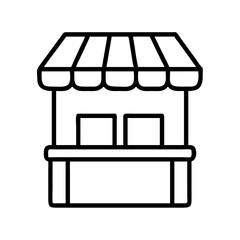 book fair booth icon, book fair booth line art - simple line art of book fair booth, perfect for book fair booth logos and icons and themed design