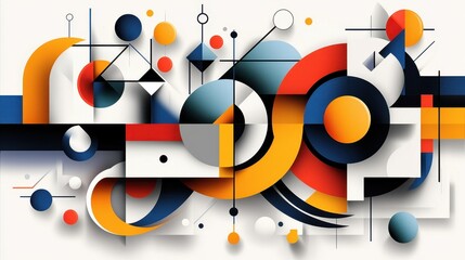 Obraz premium Dynamic and Stylish Geometric Lines and Borders in a Modern Abstract Layout with Vibrant Colors