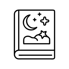 book with starry night background icon