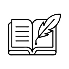 classic literature icon, classic literature line art - simple line art of classic literature, perfect for classic literature logos and icons and themed design