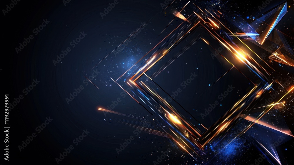 Poster futuristic geometric lines and borders with dynamic elements in a clean design for modern background