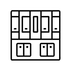 library aisle icon, library aisle line art - simple line art of library aisle, perfect for library aisle logos and icons and themed design