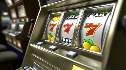 Classic Slot Machine Triple Seven Jackpot Casino Gambling Game