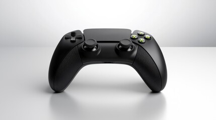Sleek Black Gaming Controller on a Minimalist Surface for Interactive Entertainment and Digital Gameplay Experiences