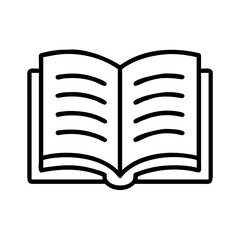open book icon, open book line art - simple line art of open book, perfect for open book logos and icons and themed design