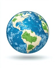 Fototapeta premium 3D globe representation featuring continents and oceans, symbolizing Earth and geography.