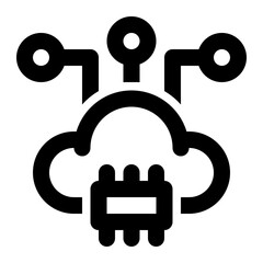 digital transformation, cloud computing, cloud network outline icon