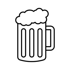 Beer mug icon linear logo isolated