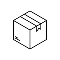 Box icon linear logo isolated