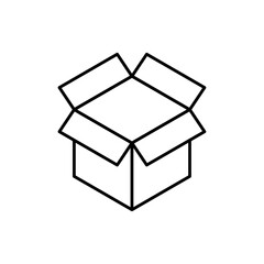 Box opened icon linear logo isolated