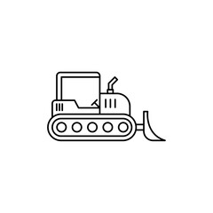Bulldozer icon linear logo isolated