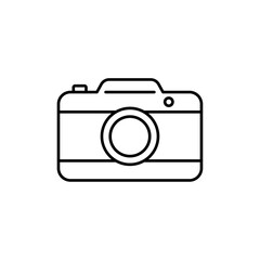 Camera icon linear logo isolated