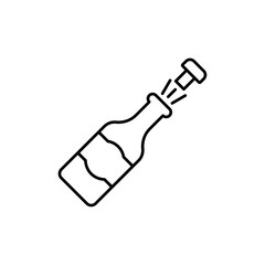 Champagne bottle icon linear logo isolated