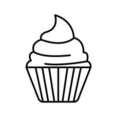 Cupcake icon linear logo isolated