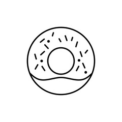 Donut icon linear logo isolated