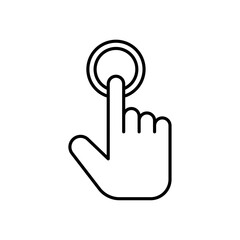 finger tap icon linear logo isolated