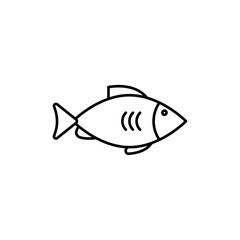 Fish icon linear logo isolated