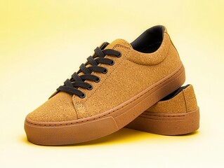 sustainable fashion. Vegan Biodegradable Sneakers Stylish shoes made from renewable and biodegradable materials like cork and organic cotton