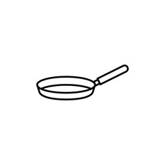 Frying pan icon linear logo isolated
