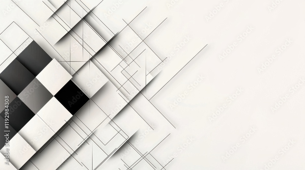 Poster minimalistic geometric pattern with lines and borders in a subtle grid design for modern aesthetic