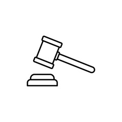 Gavel icon linear logo isolated