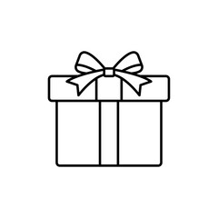 Gift box icon linear logo isolated