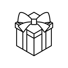 Gift icon linear logo isolated