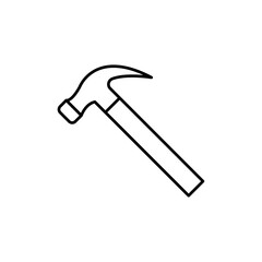 Hammer icon linear logo isolated