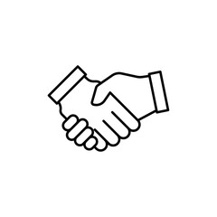 Handshake icon linear logo isolated