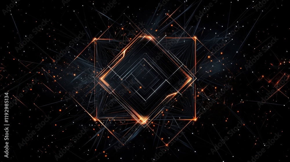 Poster modern geometric design with lines and borders in grid style featuring abstract forms and patterns