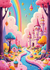 Naklejka premium A fantasy sweet background 