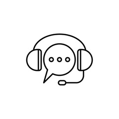 Live chat icon linear logo isolated