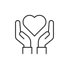 Life insurance icon linear logo isolated