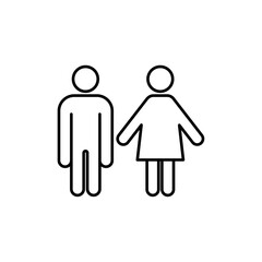 Man and woman icon linear logo isolated