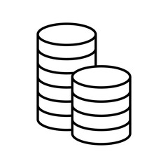 Money coin icon linear logo isolated