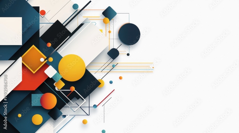 Poster stylish geometric patterns with lines and borders creating modern abstract design for creative proje