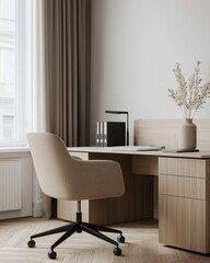 Inspiring home office workspace design modern aesthetic minimalist environment natural light cozy concept