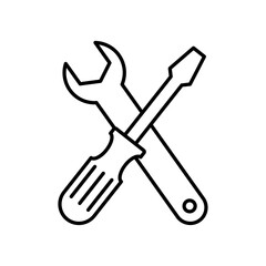 Repair tools icon linear logo isolated