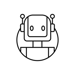 Robot icon linear logo isolated