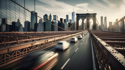 Fototapeta premium a bridge with cars driving on it