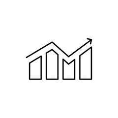 Sales growth icon linear logo isolated