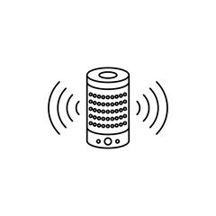 Smart speaker icon linear logo isolated
