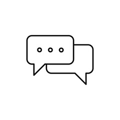 Speech bubble icon linear logo isolated