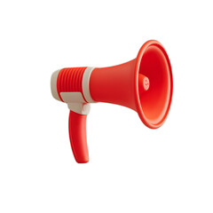 Vibrant Red Megaphone for Loud Amplification and Attention Grabbing Communication
