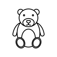 Teddy bear icon linear logo isolated