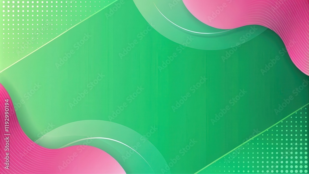 Aufkleber Abstract Green and Pink Wave Background Design with Halftone Pattern