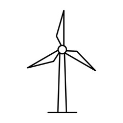 Wind turbine icon linear logo isolated