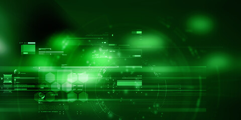 2d illustration Abstract futuristic electronic circuit technology background